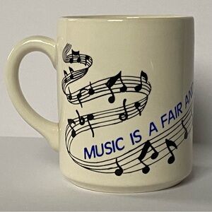 Music Mug Vintage “Gift Of God” White Black Musical Notes Abbey Press Coffee